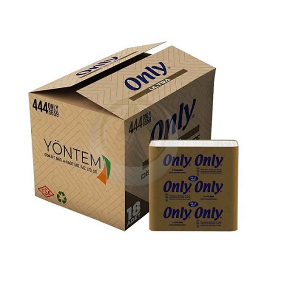 ( ULTRA DİSPENSER PEÇETE 250'Lİ) STANDART 250'li x 18 Paket 16 g/m² TEK KAT Dispenser Kağıt Peçete