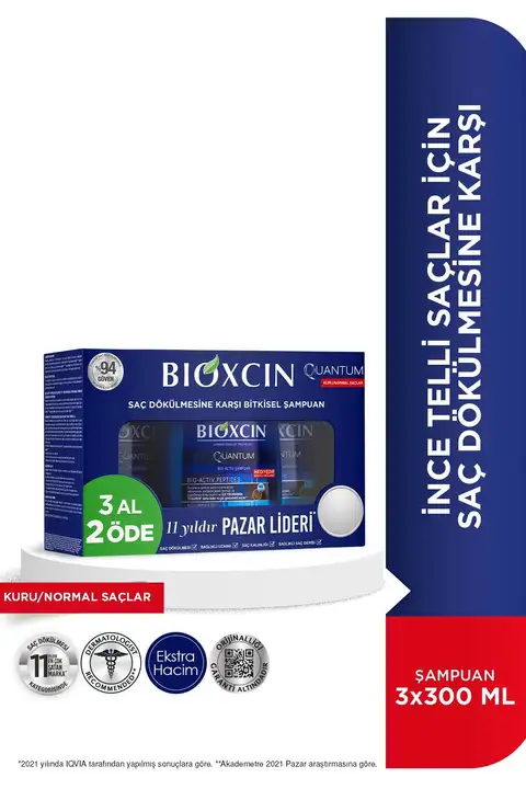 Quantum 3 Al 2 Öde Şampuan 3x300 ml - Kuru Ve Normal, Ince Telli Saçlar
