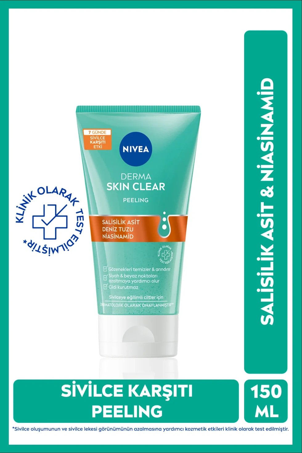 Derma Skin Clear Sivilce Karşıtı Yüz Temizleyici Peeling 150 Ml, Salisilik Asit, Gözenek Arındırıcı