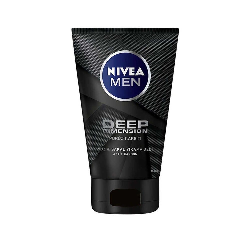 MEN Erkek Yüz ve Sakal Temizleme Jeli Deep Dimension 100ml, Cilt Arındırıcı, Aktif Karbon