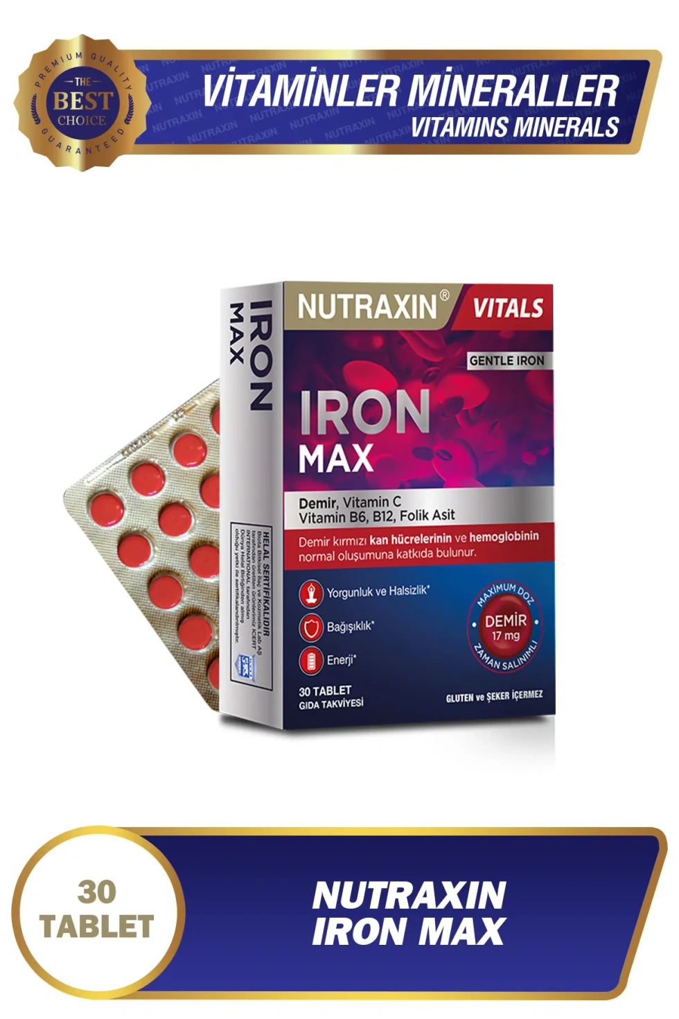 Nutraxın Iron Max 17 Mg 30 Tablet