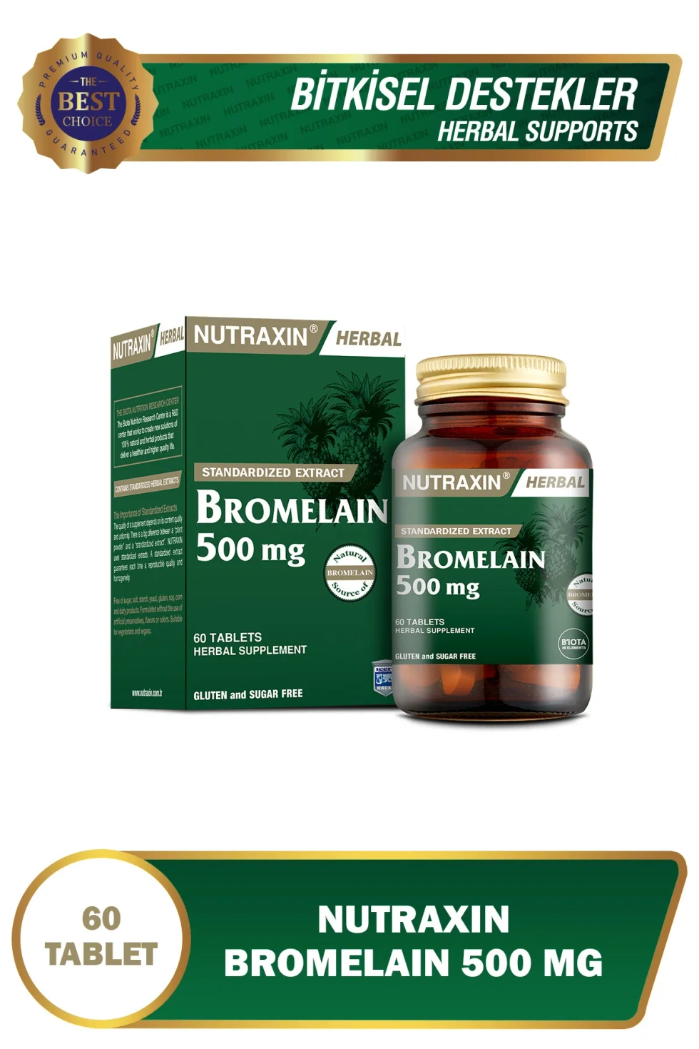 Nutraxın Bromelaın 60 Tablet