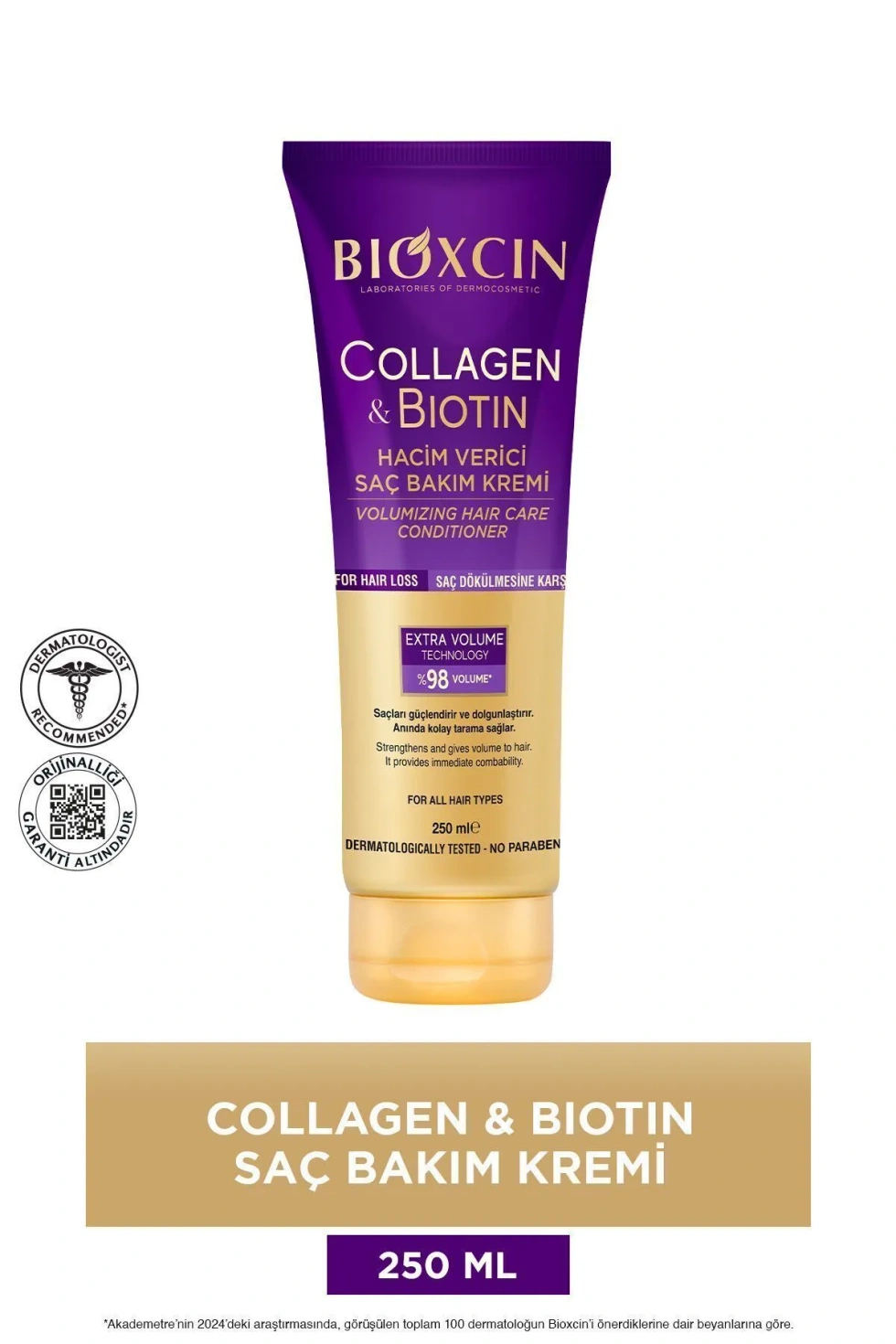 Collagen & Biotin Ekstra Hacim Saç Kremi 250 Ml - Kolajen Biotin İnce Seyrek Saçlar