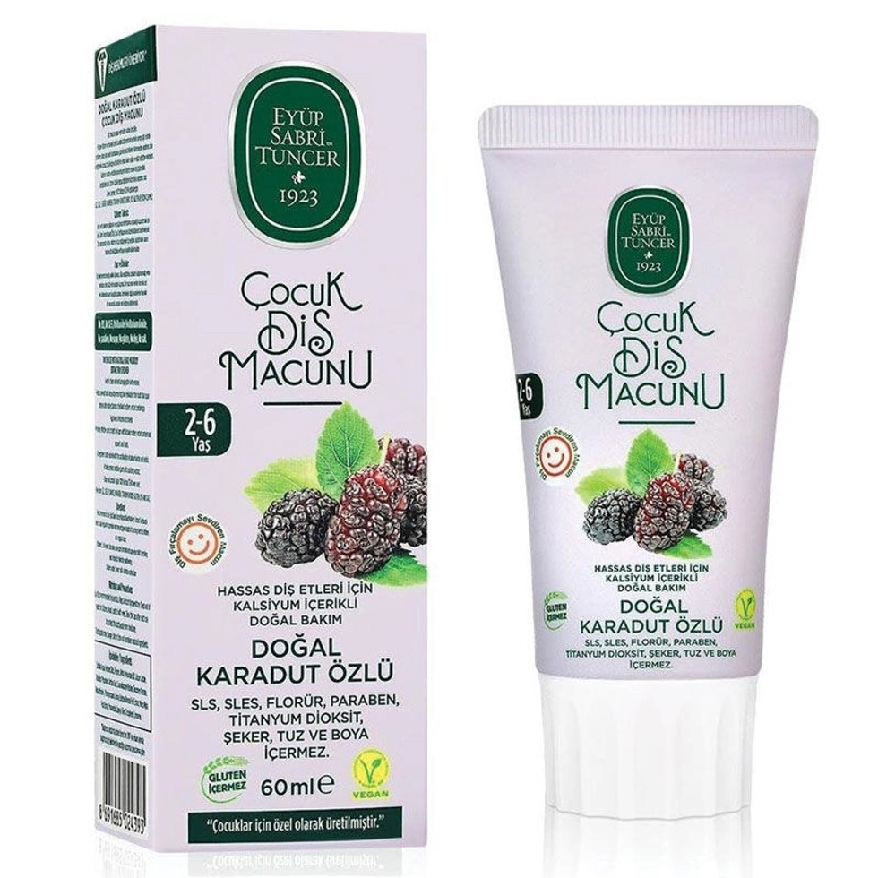Doğal Karadut Özlü 2-6 Yaş Çocuk Diş Macunu 60 Ml X3