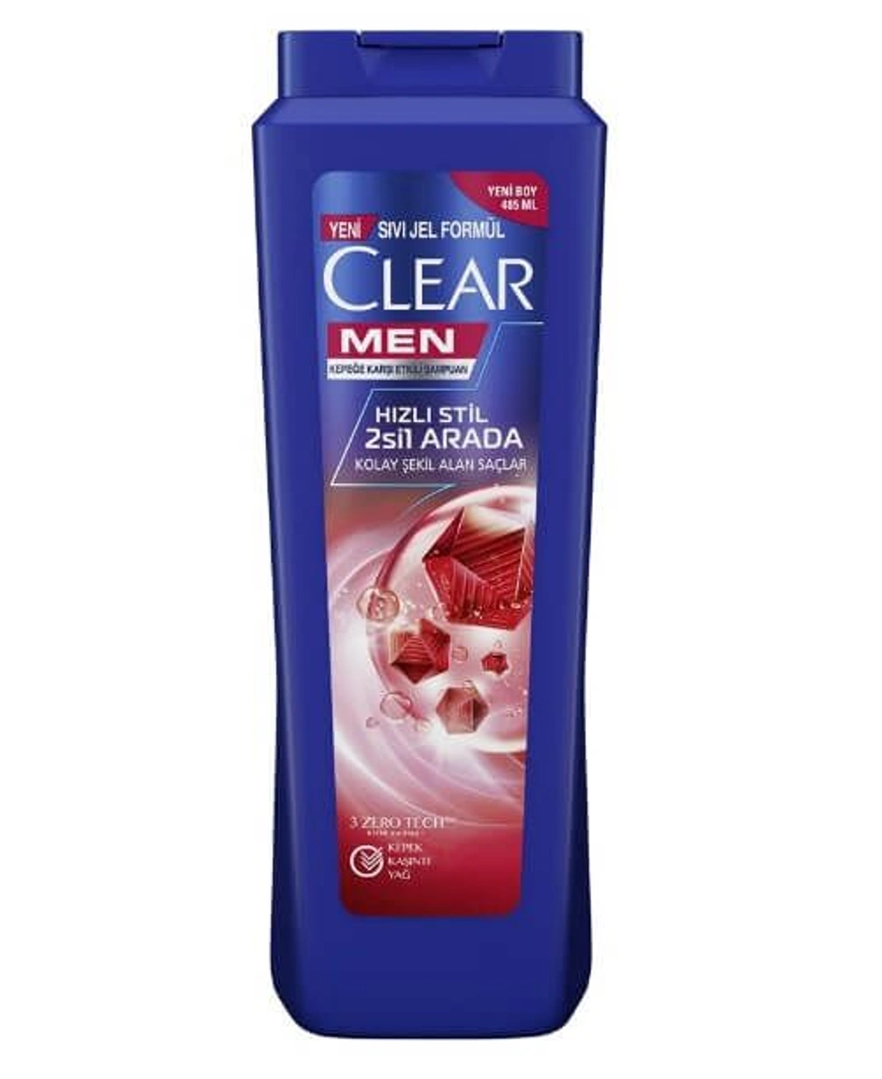 Men Kepeğe Karşı Etkili Şampuan Hızlı Stil 2'si 1 Arada Kolay Şekil Alan Saçlar 485 ml