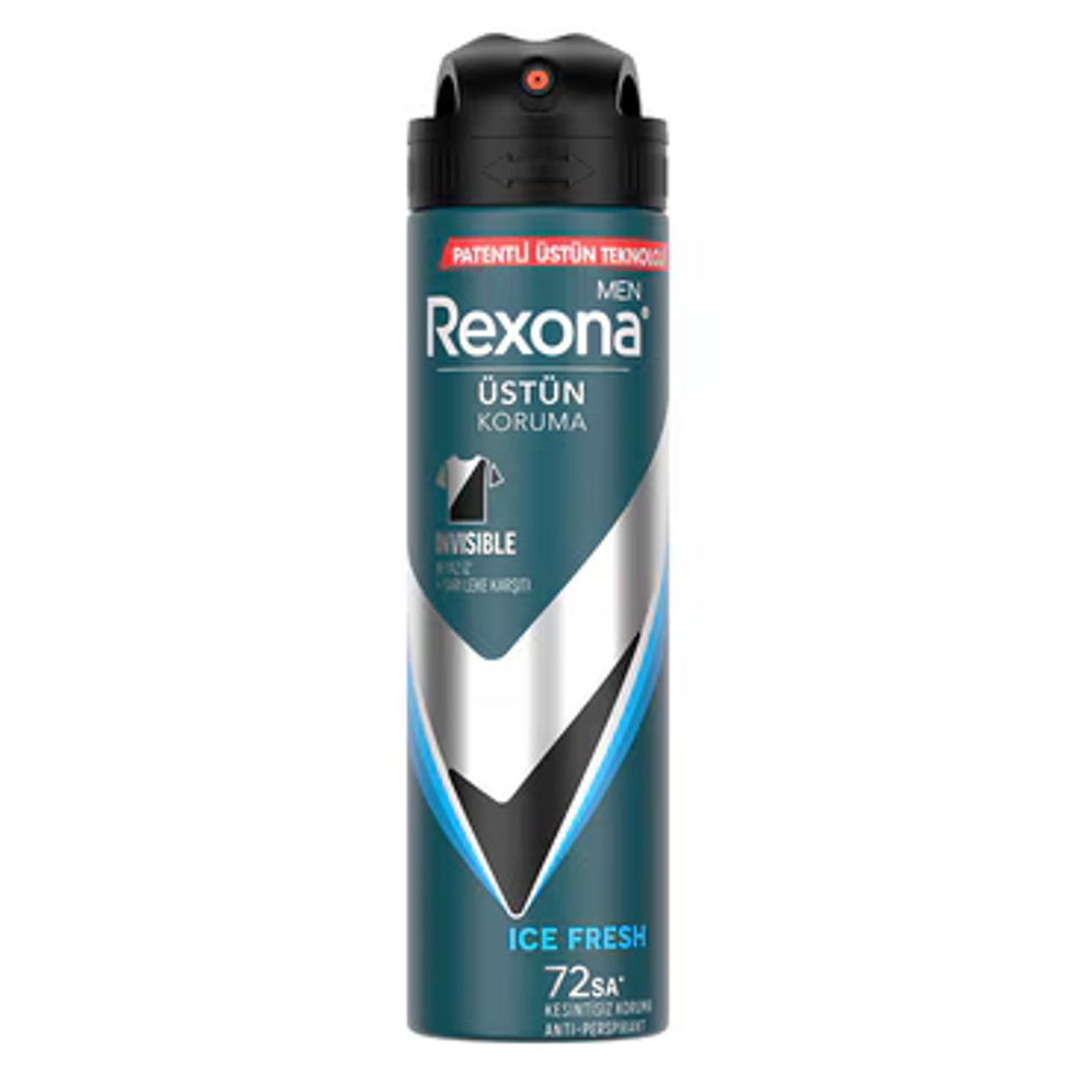 Men Erkek Sprey Deodorant Invisible Ice Fresh 72 Saat Kesintisiz Üstün Koruma 150 ml X3