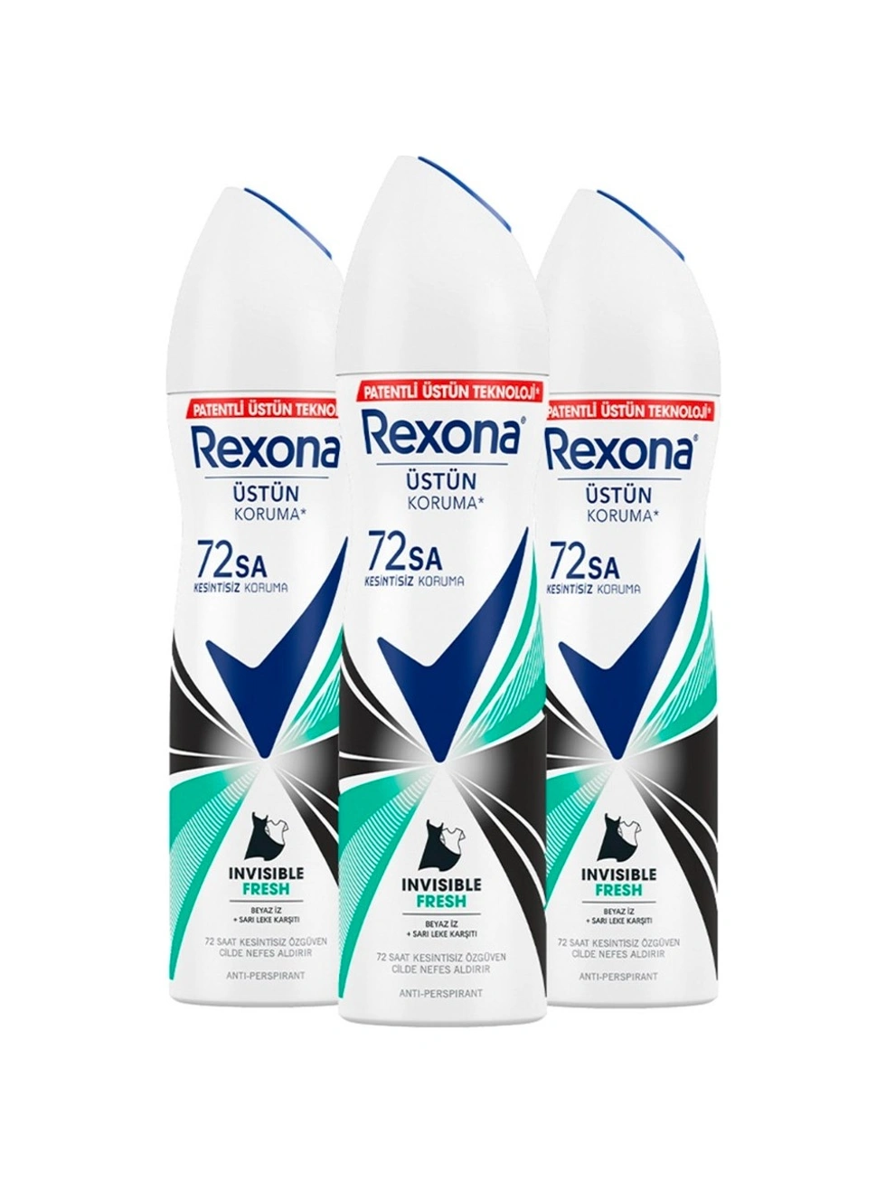 Kadın Sprey Deodorant Invisible Fresh Deep 72 Saat Kesintisiz Üstün Koruma 150 ml X3