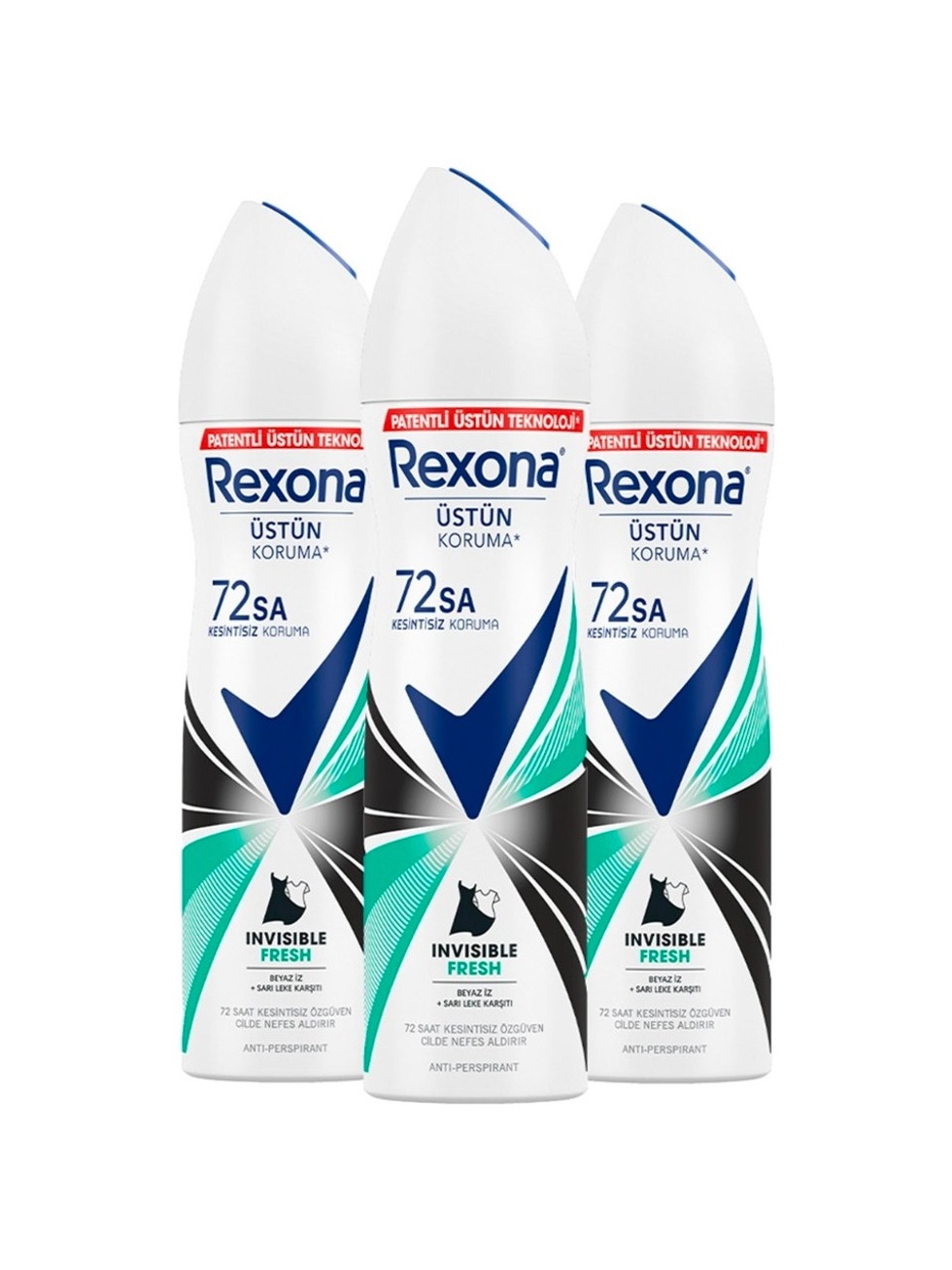 Kadın Sprey Deodorant Invisible Fresh Deep 72 Saat Kesintisiz Üstün Koruma 150 ml X3