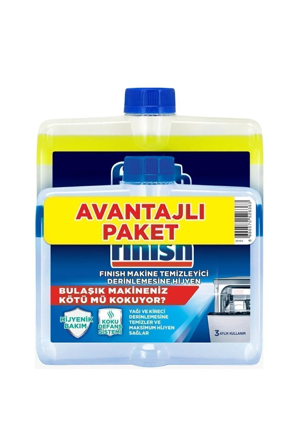 Bulaşık Makinesi Temizleyici, Koku Giderici Hijyenik Bakım Sıvısı 250 ml X 2