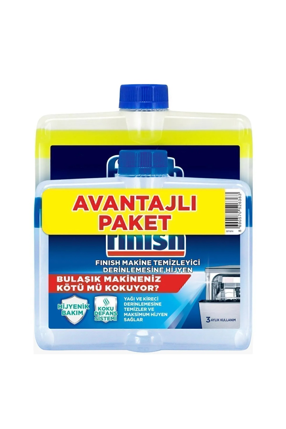 Bulaşık Makinesi Temizleyici, Koku Giderici Hijyenik Bakım Sıvısı 250 ml X 2