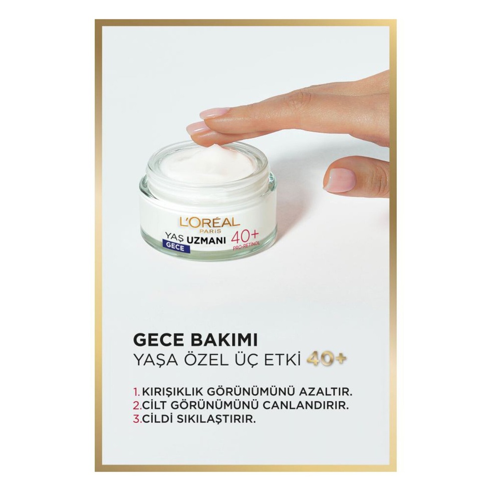 Paris Yaş Uzmanı 40+ Kırışıklık Karşıtı Sıkılaştırıcı Gece Kremi 50 ml