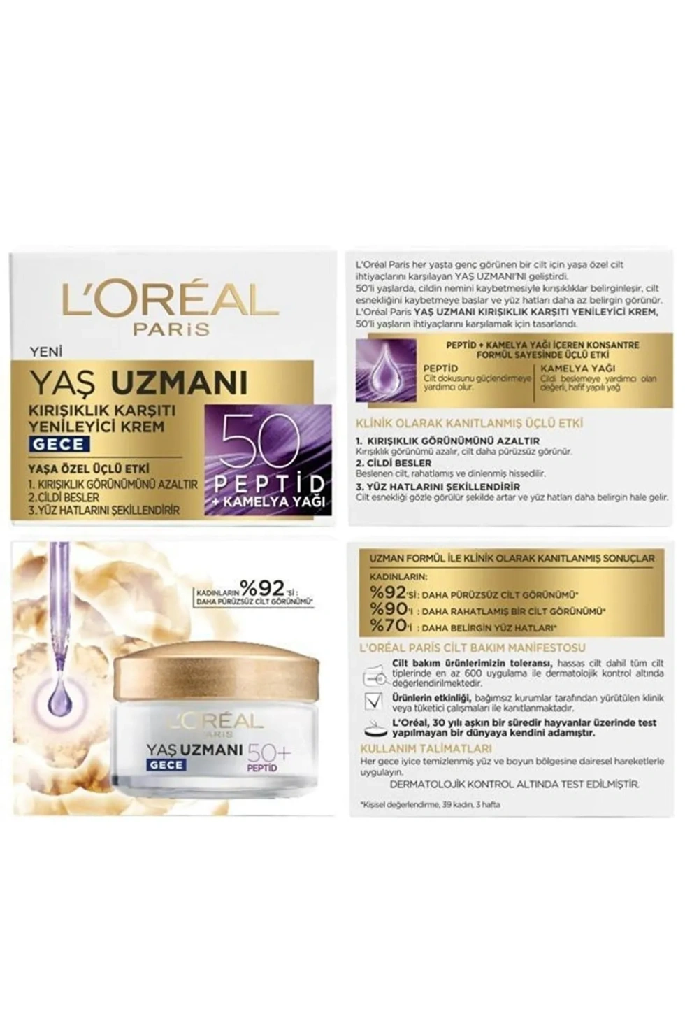 Paris Yaş Uzmanı Kırışıklık Karşıtı Gece Bakım Kremi 50 ml