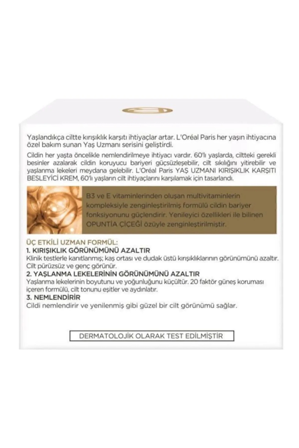 Paris Yaş Uzmanı Kırışıklık Karşıtı Besleyici Krem 50 ml