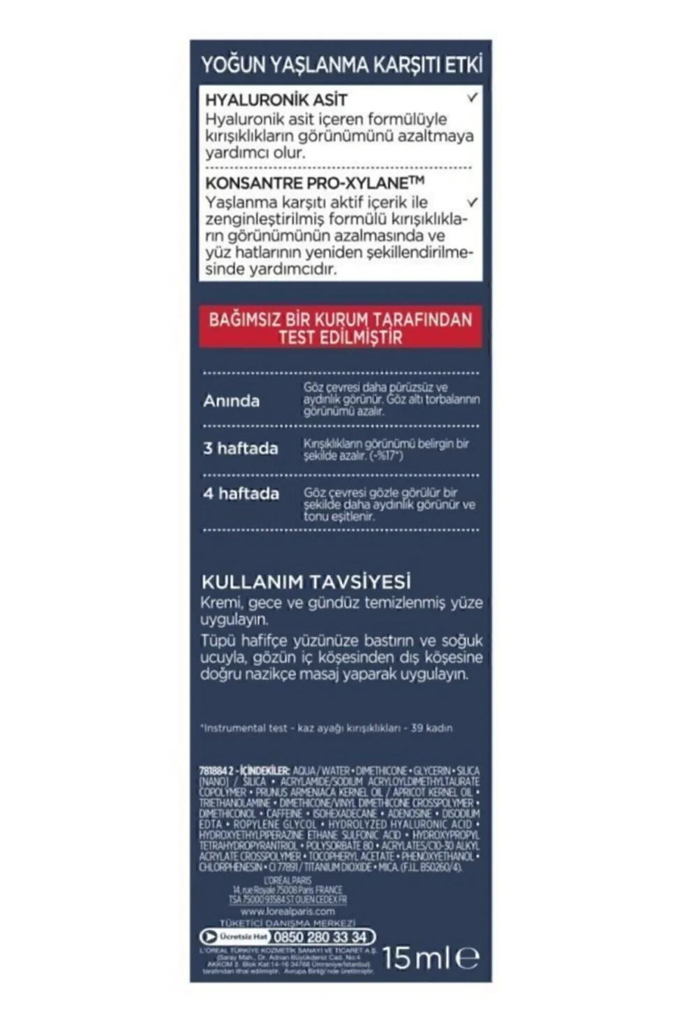 Paris Revitalift Lazer x3 Göz Bakım Kremi 15 ml