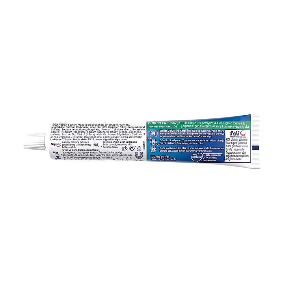 Çürüklere Karşı Diş Macunu 50Ml Nane Ferahlığı